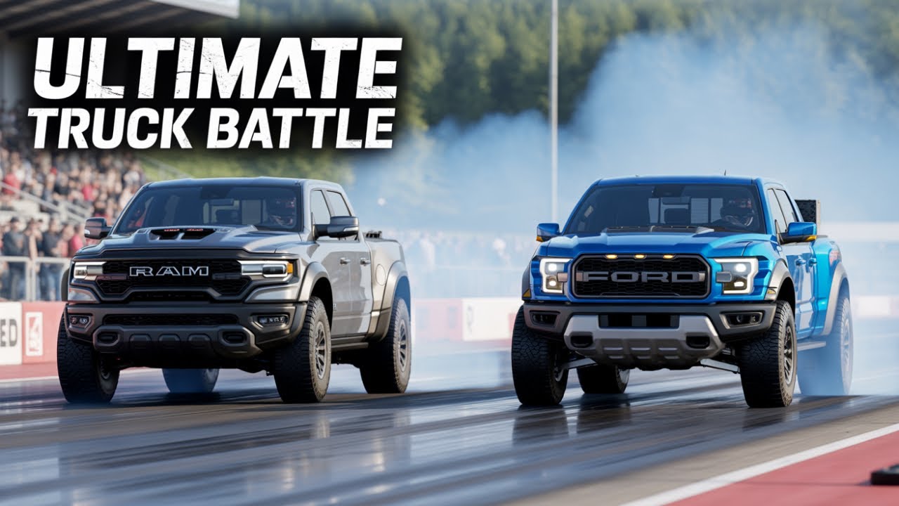 Смотрите решающее противостояние между Ford Raptor R 2026 года и Ram TRX.