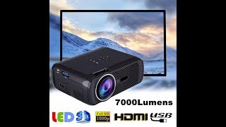 7000 Lumens 1080P HD 3D LED Projector Home Cinem HDMI USB VGA BN 