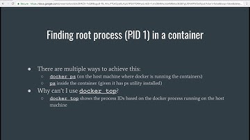 Finding root process PID 1 in a container