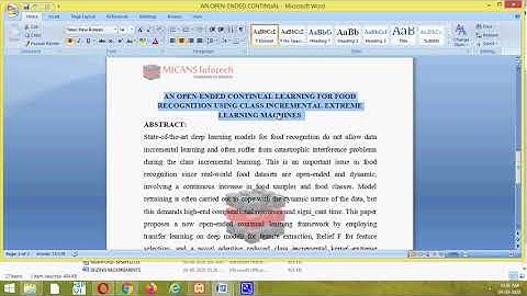 AN OPEN-ENDED CONTINUAL LEARNING FOR FOOD RECOGNITION -PYTHON PROJECT 2020