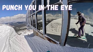 Wipeout Chutes @mammothmountain on April 27, 2026. 🙋🏼‍♀️[intermediate skier]🙋🏼‍♀️#powder #skiing 