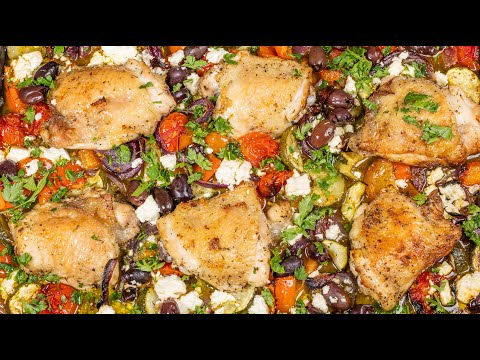 Easy Sheet Pan Chicken Dinner with Greek Twist