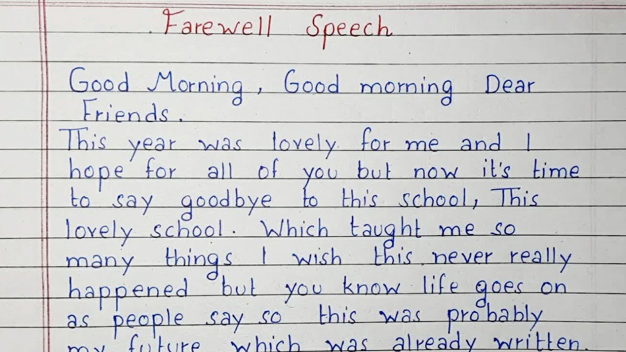 kinds of farewell speeches