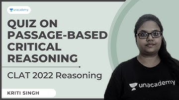 CLAT 2022 Reasoning | Quiz on Passage-Based Critical Reasoning | Reasoning for CLAT | Kriti Singh