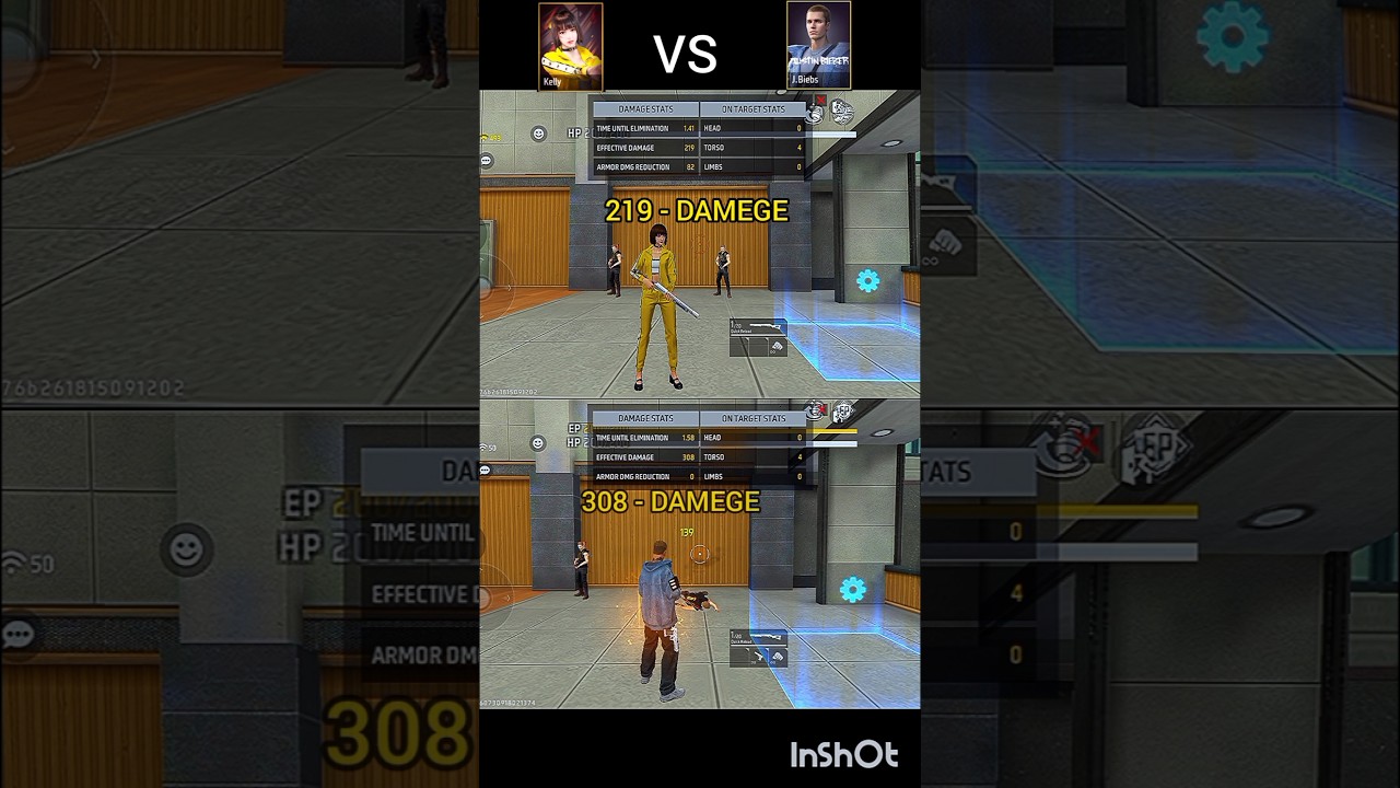 Free fire Kelly vs j bibes m590 gun ability test 🔫 