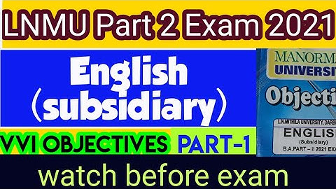 lnmu ba part 2 english important objective ba part 2 english subsidiary important question