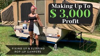 Up to $3000 Profit | Fixing Up & Flipping PopUp Campers ‍