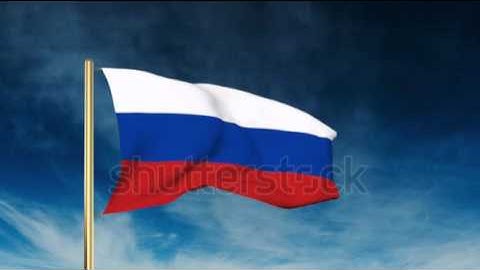 Russia flag slider style. Waving in the wind with cloud background animation Stock video by
