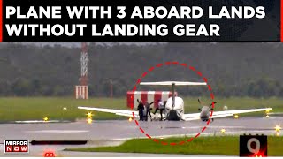 Shocking Video: Plane With 3 People Aboard Lands Without Landing Gear | Australian Plane |World News