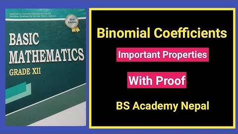 03 Binomial Theorem || Binomial coefficient and their properties class 12 #maths #binomialtheorem