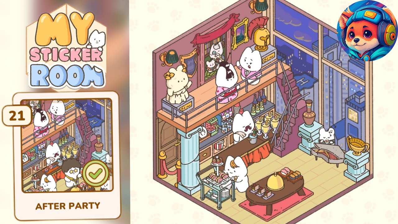 My Sticker Room – Level 21 AFTER PARTY Walkthrough | iOS/Android Gameplay