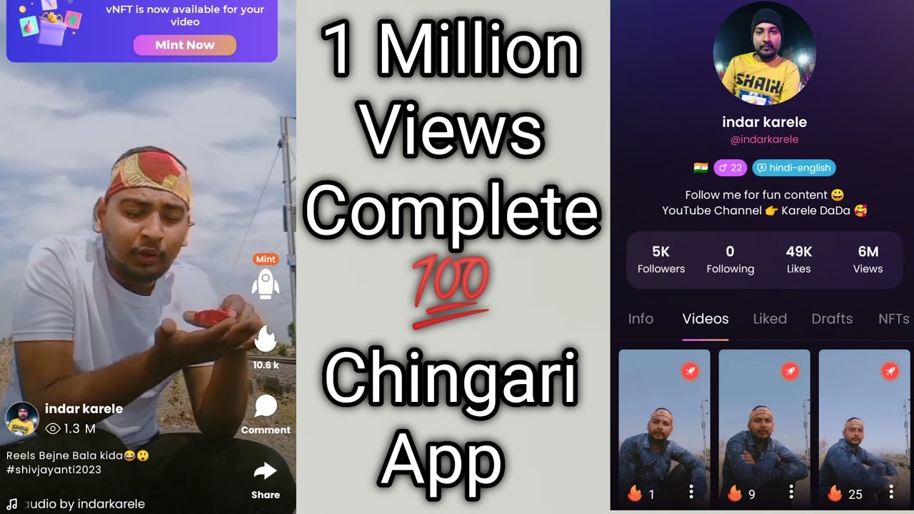 Chingari Viral video 1 Million Views Complete 💯