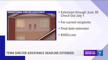 FEMA shelter assistance deadline extended