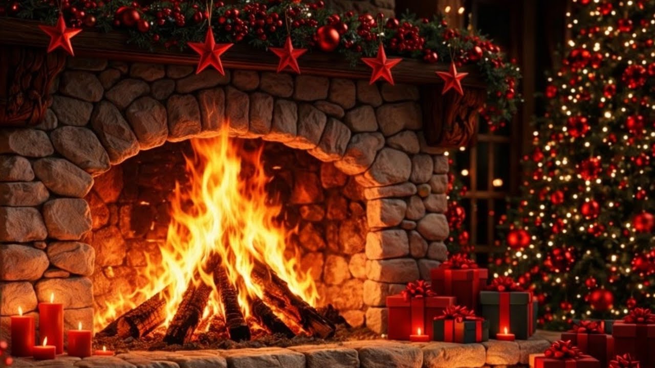 Winter Fireplace Screensaver (4K) – Cozy Crackling Fire Sounds for Relaxing, Study & Sleep