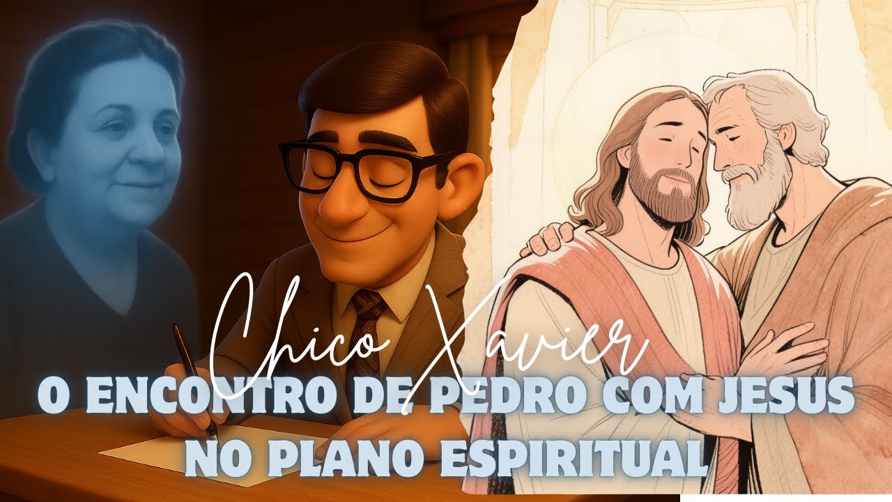 Chico Xavier & Maria Dolores em: Simão Pedro &  Jesus  no plano espiritual 🌟[Desenhos Espíritas]