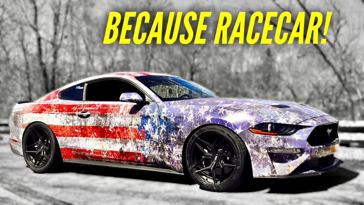 NEW 2021 MUSTANG AMERICAN FLAG CAR WRAP & GT500 STYLE SPOILER *Hot New  Look! - YouTube