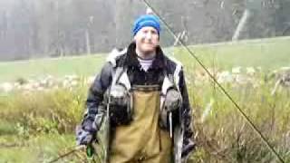 Fly Fishing Frenzy video - Gene showing how to saddle up a fish