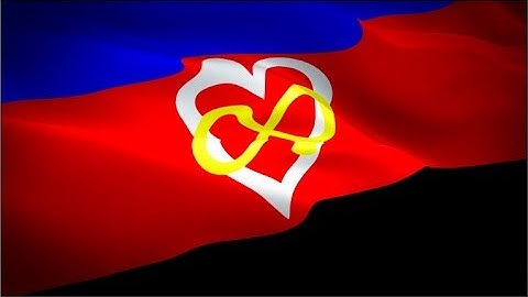 Polyamory flag video waving wind. LGBT Homosexual Rainbow Pride Flag background. Polyamorous flag