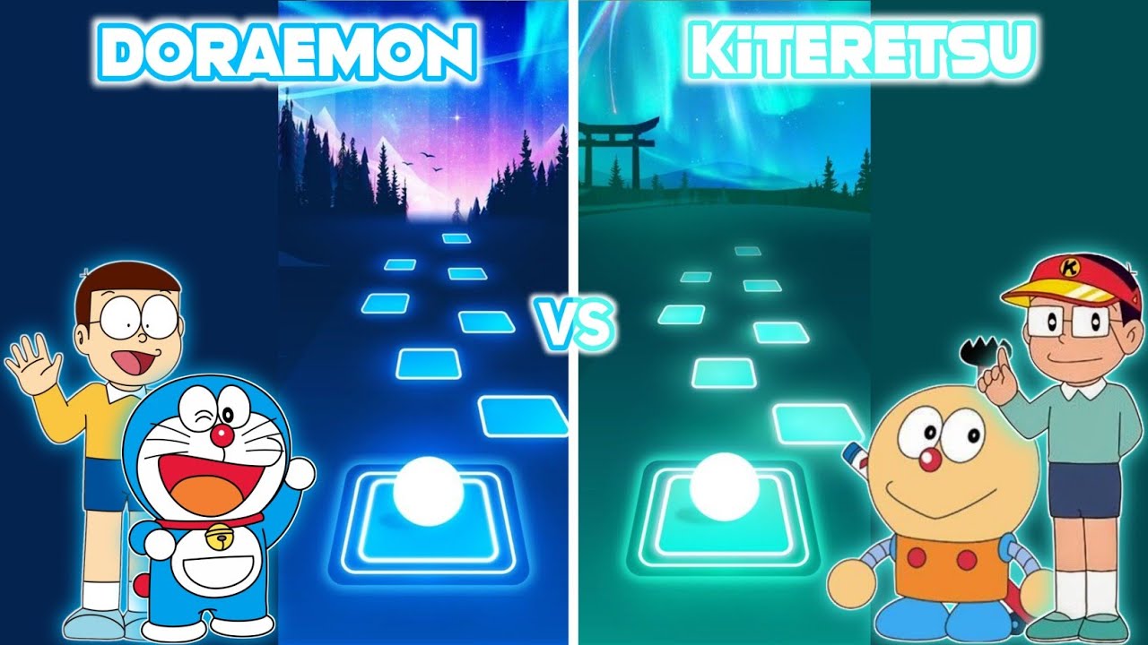 Doraemon Theme Song vs Kiteretsu Theme Song - Tiles Hop