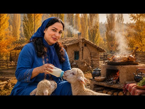 Real Village Life in Northern Iran | Moving Sheep to Mountains, Clay Oven Chicken & Daily Routine🐑🏔️