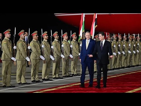 President Erdogan arrives in Iraq’s Erbil on a state visit