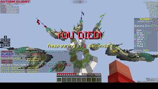 MInecraft bedwars with an hacked client :)