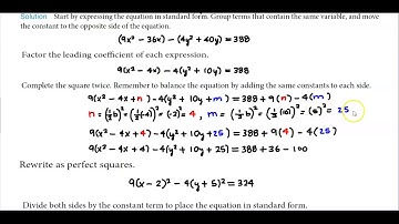 Math 10 8.2 Example 5 Graphing a Hyperbola Centered at (h, k) Given an Equation in General Form