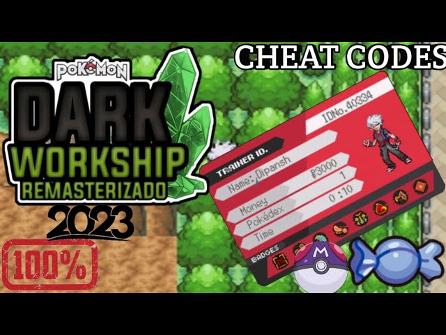 Pokemon Dark Workship 2023 - Cheats/ código Rare candy e masterball 