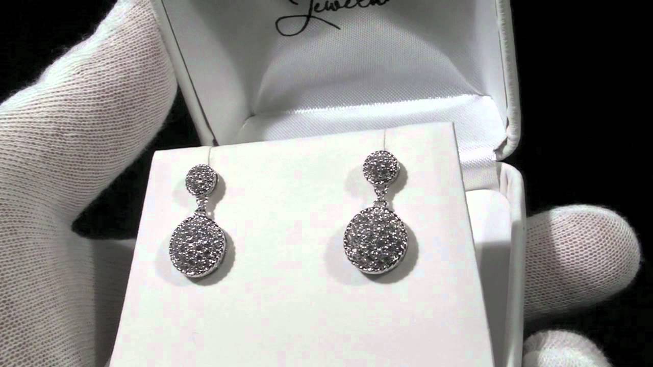 Jewelure Sterling Silver Pave Set Cubic Zirconia Round Drop Earrings ...