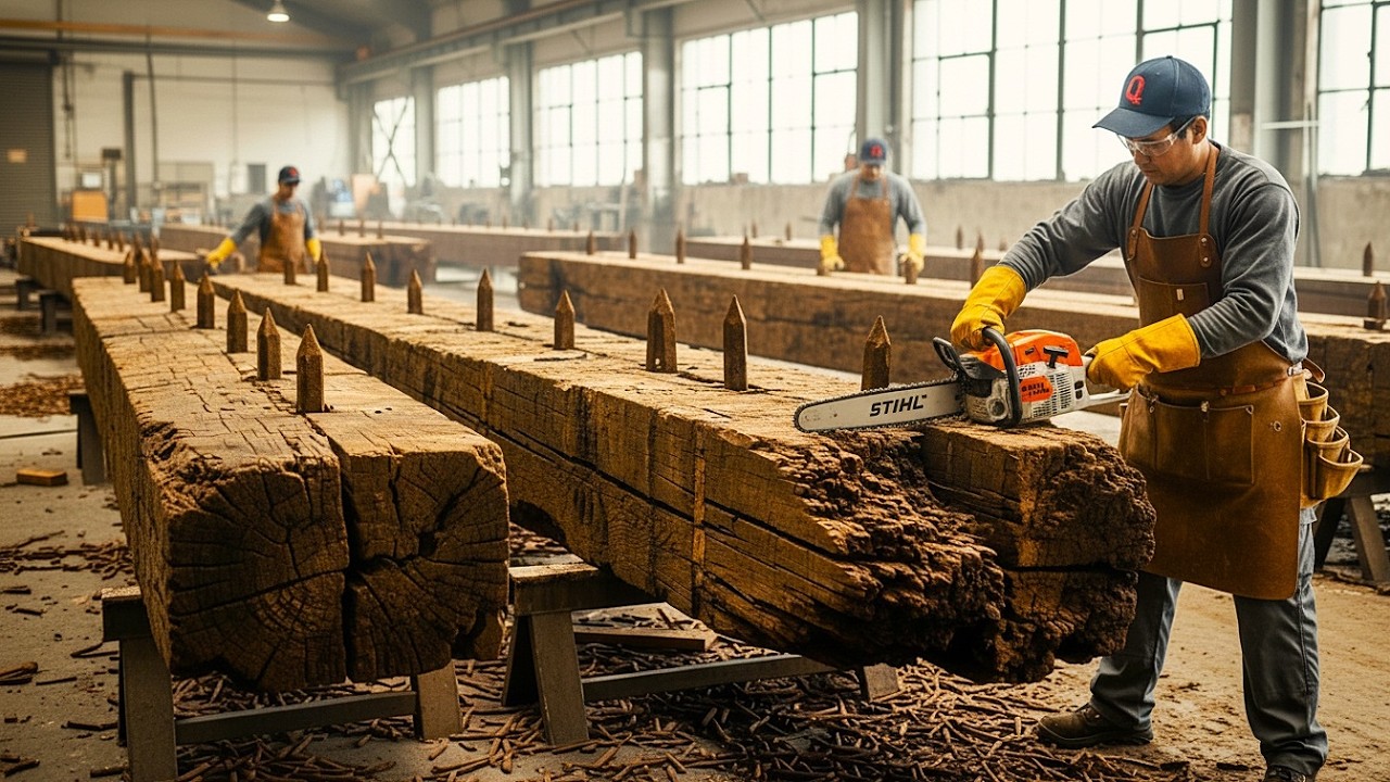 Processing Woodworking Restore Old Wood: Building Difficult, Rustic Table From Rotten Old Wood