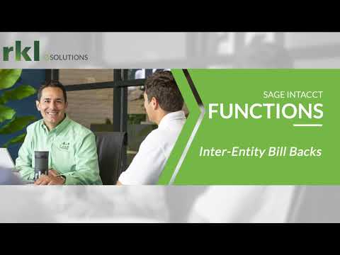 How to Setup the Inter-Entity Bill Back Feature in Sage Intacct - video from RKL eSolutions