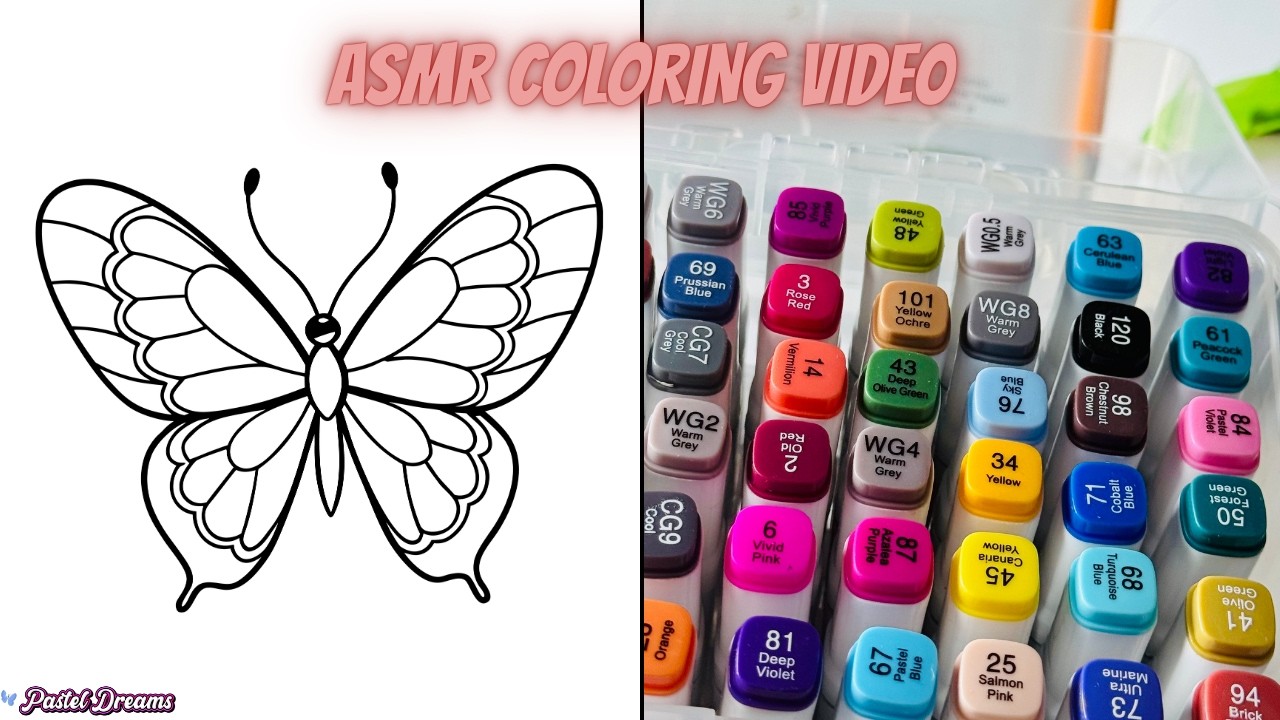 Relaxing and satisfying coloring video | ASMR Coloring my own coloring book
