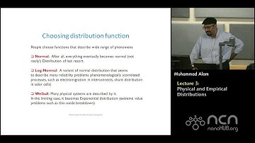 ECE 695E Data Analysis, Design of Experiment, ML Lecture 3: Physical and Empirical Distributions