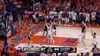 Close Game: Final 3 Minutes of Purdue at Illinois | Big Ten Basketball | 03/05/2024