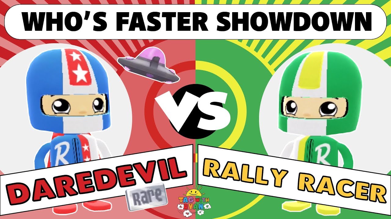 Tag With Ryan - DareDevil Ryan Vs Rally Racer Ryan I Who's Faster