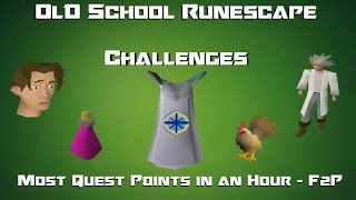OSRS Challenges: Most Quest Points in 1 Hour (F2P) - Runescape 2007