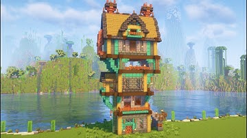 How to build Steampunk Tower House - Minecraft Tutorial