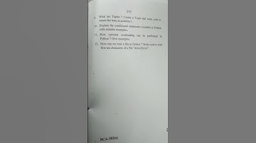 BCA question paper