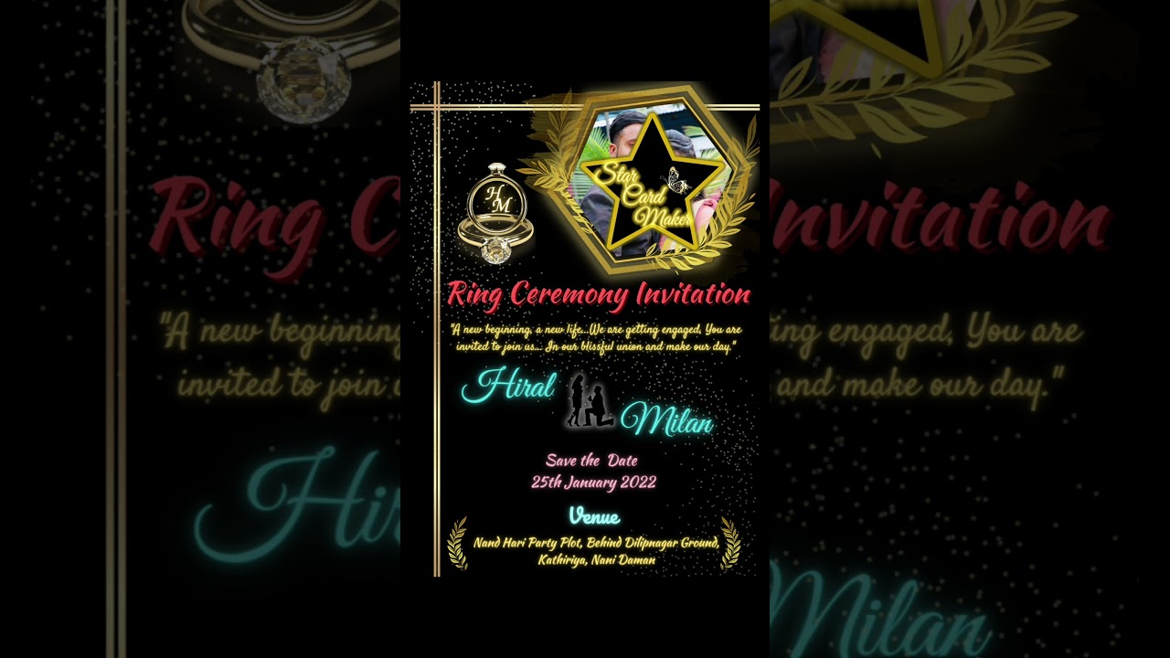 Ring Ceremony Or Engagement Invitation Card. Customize your e-card.DM for order 