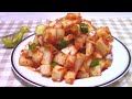 Салат кимчи из редьки кактуги깍두기 полезный, вкусный. Содержит полезные ферменты.Korean redish kimchi.