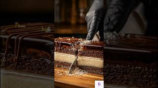 The Crystal Cake: Slicing of Glass Chocolate &amp; Vanilla Layers 🍫✨