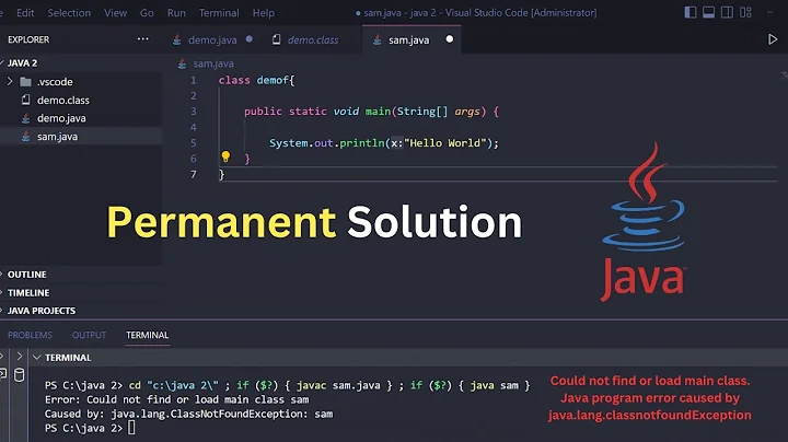 Could not find or load main class. Java program error caused by java.lang.classnotfoundException.
