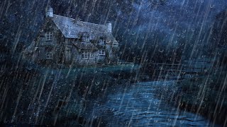 Fall Asleep to the Torrential Rain and the Soothing Stream in the House near the Forest at Night #5
