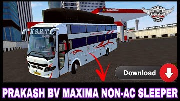 Download Prakash BV MAXIMA Bussid Mod || Non-ac Sleeper BV Maxima bussid mod || Bus Simulation Games