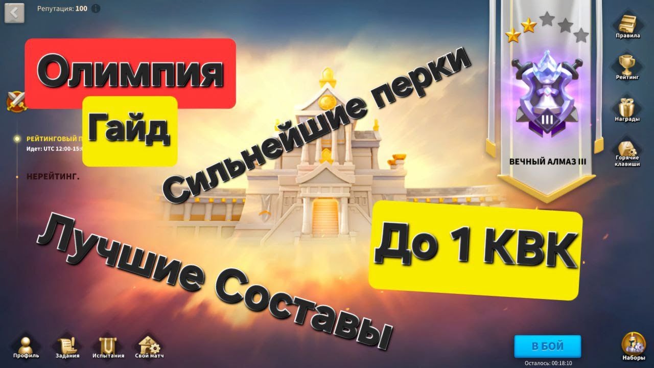 Чемпионы Олимпии. Лучшие составы на старте игры . Сильнейшие командиры и перки. Rise of Kingdoms