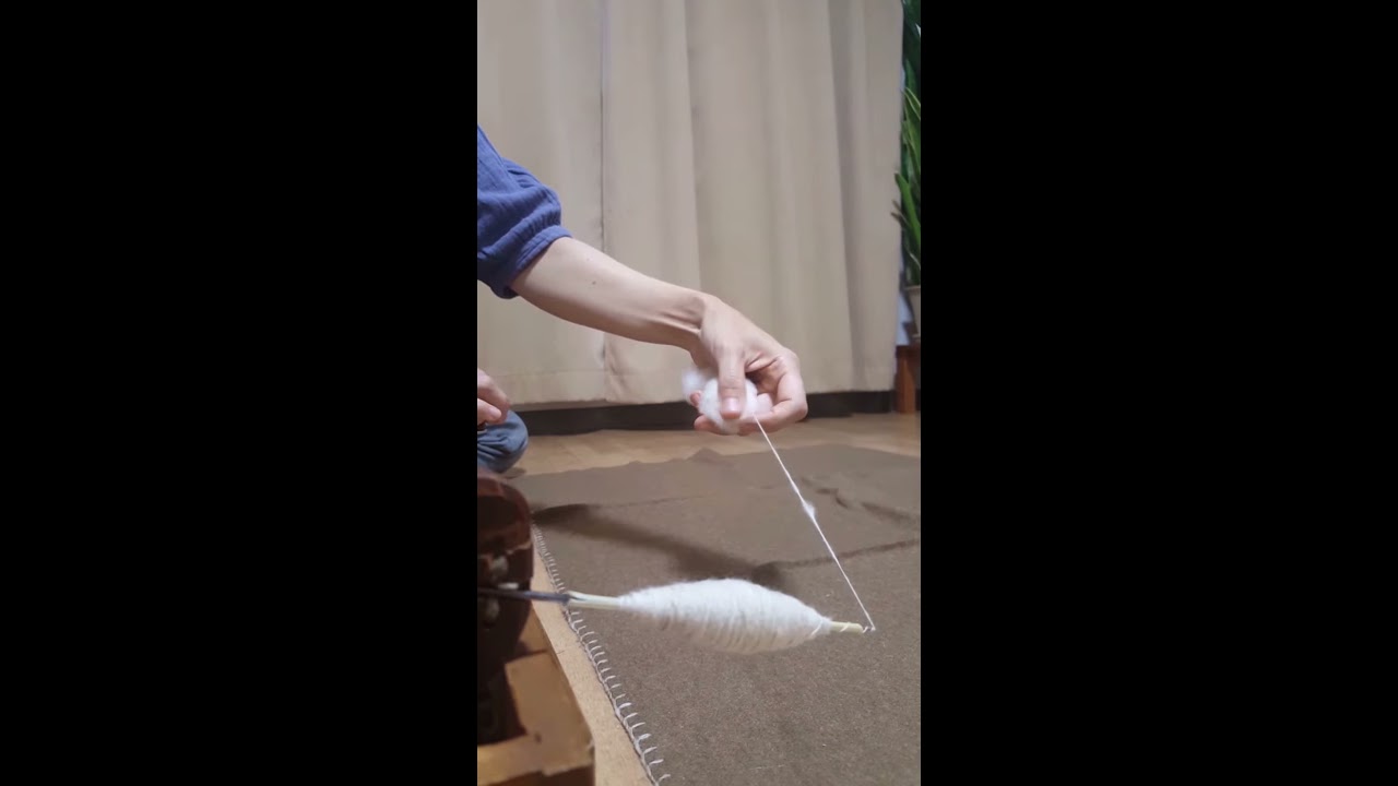 ブックチャルカで綿を紡ぐ Spinning Cotton on a Book Charkha