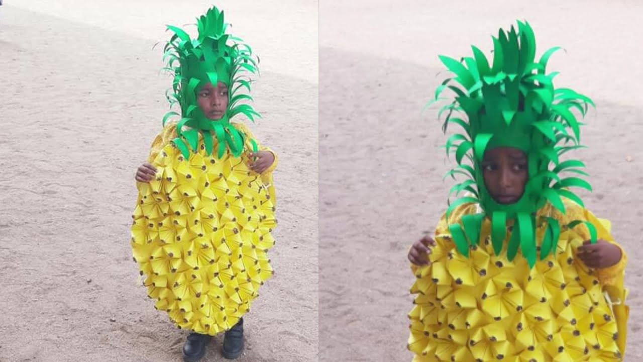 Pineapple making for fancy dress competition | Fancy Dress Costume idea | Tutorials | DIY | winner