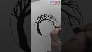 Circle Scenery Drawing With Pencil | Pencil Drawing In Circle | Art's Of Munna #Shorts #Art #Artist