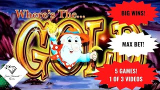 Seven Diamonds Slots - WHERE'S THE GOLD SLOTS!  BIG WINS!  MAX BET!  5 GAMES!  1 OF 3 VIDEOS! screenshot 2