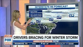 Northeast Winter Storm Messy Travel Conditions Expected On I 95 Wednesday